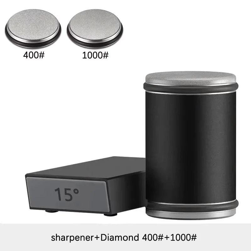 Niiruo Rolling Knife Sharpener Kit Double Sided Diamond Sharpening 15/20° Degree Magnetic Angle For Kitchen Knives Whetstone Set