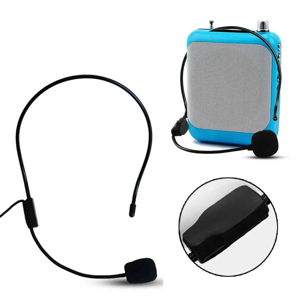 New Portable Wired Microphone 3.5mm Plug Flexible Headset Microphone Video Recording Head-mounted Speech Headset Mic