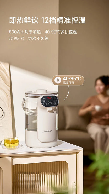 Instant Hot Water Dispenser with 12 Temperature Settings Touch Control Borosilicate Glass Tank Child Lock for Tea Coffee Use