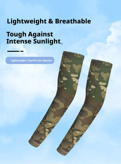 Cooling Arm Sleeves Tactical Camo Sun Protection Breathable Ice Silk UV Guard