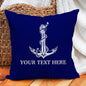 Custom Boat Name Pillow Covers Personalized Nautical Anchor Cushion Cases for Yacht Home Decor Beach House Welcome Aboard