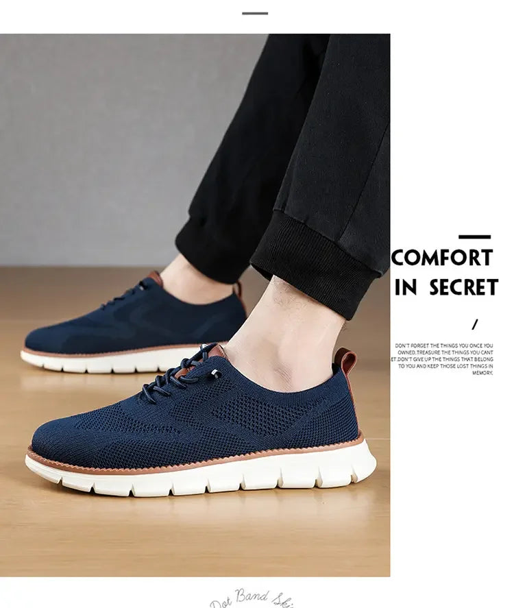 Vanmie Men Casual Sneakers Shoes Breathable Summer Knitted Mesh Sock Sneakers Fashion Simple Lace-up Lightweight  Sneakers