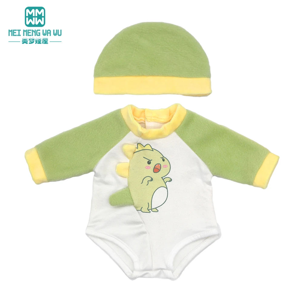 Fits 17-18inch American Doll and New Born Doll Clothes Fashion Dresses, Hooded Jumpsuit, Cardigan Strap Skirts Toys Gifts