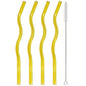4pcs 200*8mm Glass Straws Wavy Colorful Drinking Straw Set with Brush High Borosilicate Glass Straw Kitchen Party Bar Drinkware