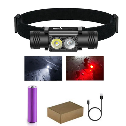 SOLOLANDOR LED Mini Headlamp High Power White Red Headlight 18650 Rechargeable USB Type-C Torch Camping Hunting Flashlight Lamp