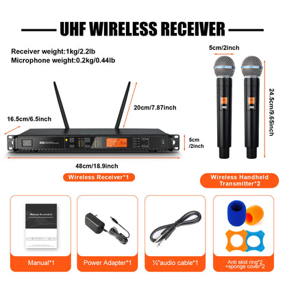 DEPUSHENG T118 Portable Professional Microphone 2-channel Handheld UHF Wireless Microphone System