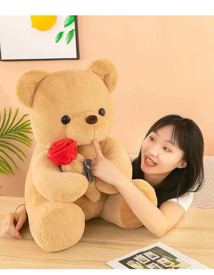 2026  Valentine's Day Roses Cute Teddy Bear Animal Plush Toys For Girls Teddy Bear Dolls Wedding Party Decors