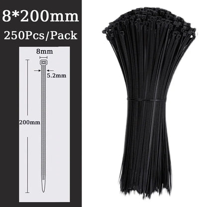 Self-locking plastic nylon tie Black 5x300mm cable tie fastening ring 8*500mm cable tie zip wraps strap nylon cable tie 5*300mm