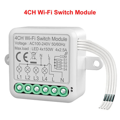 Tuya WiFi Zigbee Smart Switch Module Electrical Switching Breaker 1/2/3/4Gang Lighting Switch Module Mobile APP Control Alexa