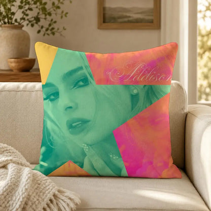 Person A-Addison R-Rae Funny Cushion Cover Soft Short Plush Decorative Pillow Cover for Sofa Bedroom Easy to Clean