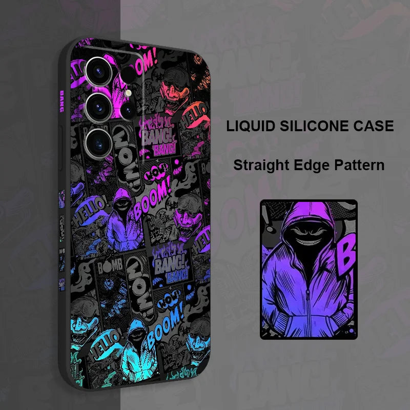 Blackface Clown Phone Case For Samsung Galaxy S25 S24 S23 S22 S21 S20 S10 S10E Ultra Plus FE Note 20 Ultra Plus Cover