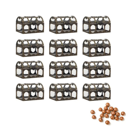 Transparent Treasure Box 12PCS Hollow Wedding Candy Box Chocolates Container Jar Storage Containers Case Anniversary Festival