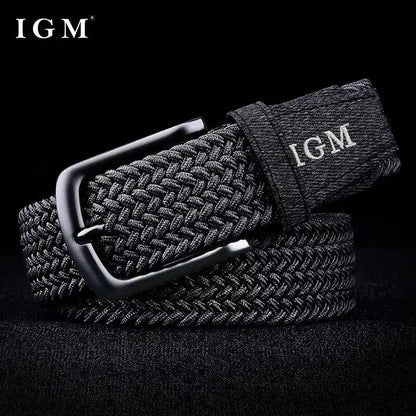 Men Belt Braided Elastic Belt for Men Stretchy Woven Canvas Fashion Belt for Versatile Jeans and Pants