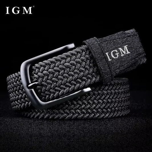 Men Belt Braided Elastic Belt for Men Stretchy Woven Canvas Fashion Belt for Versatile Jeans and Pants