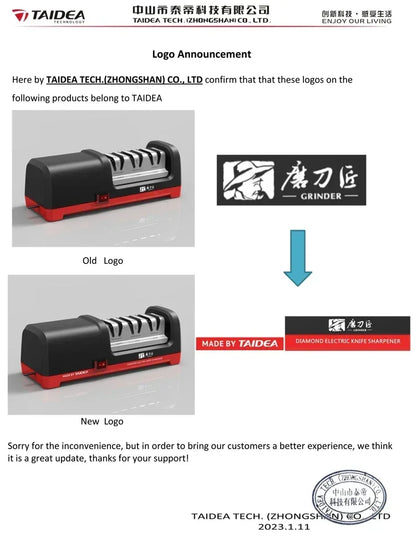 TAIDEA Electric Diamond Knife Sharpener New Upgrade Sharpening System Have Polishing Grit 360/600/1000# Professional Sharpeners