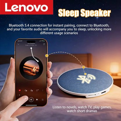 Głośnik Lenovo pod poduszkę do spania Bluetooth 5.4, dynamiczny dźwięk Hi-Fi, bezprzewodowy odtwarzacz muzyki, sprzęt do snu do łóżka