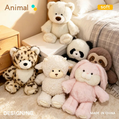 Super Soft 50cm Animal Plush Hand Puppet Set Bunny Sheep Sloth Panda Leopard Shake to Run Limbs Cute Stuffed Toy for Kids Gifts