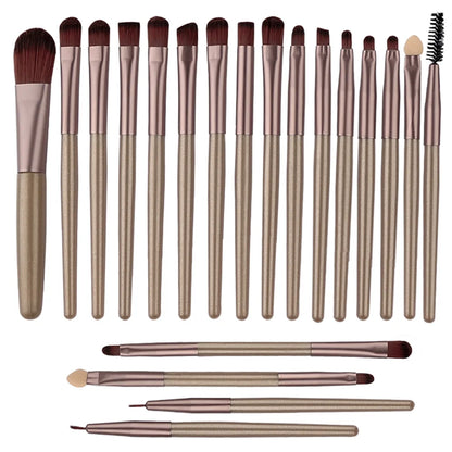 20Pcs Makeup Brush Set Eyeshadow Eyeliner Brushes Foundation Concealers Powder Blush Blending Beauty Tool with Makeup Sponge Kit