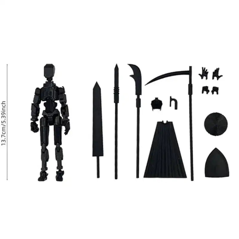 13 Action Figure Set 3D Printed Multi-Jointed Movable T13 Lucky13 Dummy Mobile Robot Desktop Decorations for Game Lovers Toy