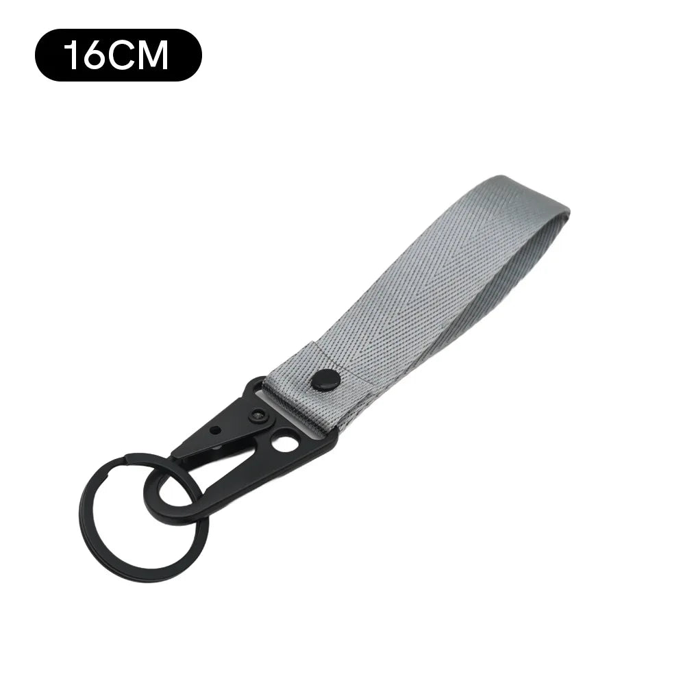 Custom Logo Ribbon Fabric Keychain for Motorcycle Personalize Eagle Beak Motor Car Key Chain Ring Men’s Women’s Webbing Keyring