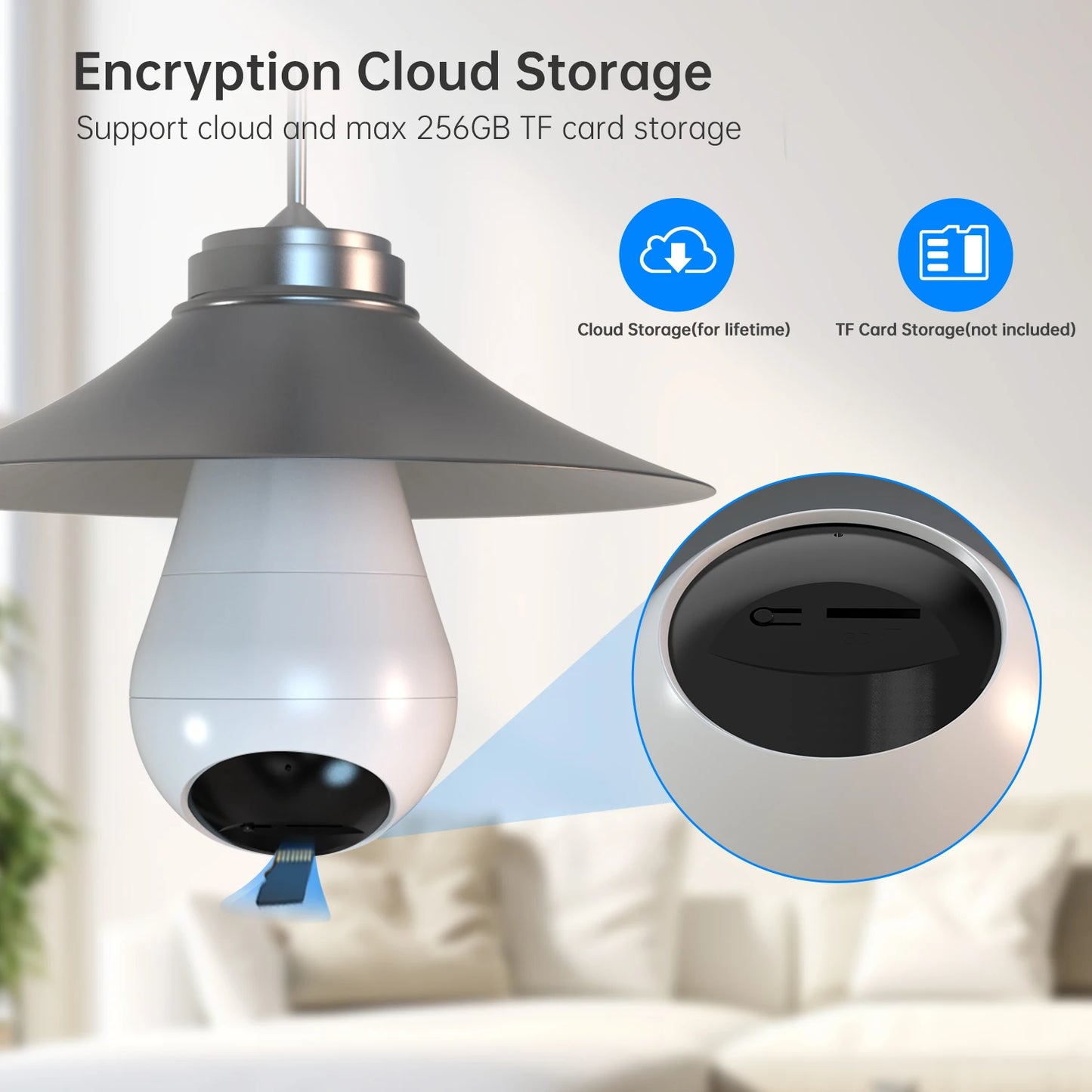 JOOAN 5MP E27 Bulb Wifi Camera Indoor Auto Tracking Night Vision Security Camera Two-way Audio Surveillance IP Camera