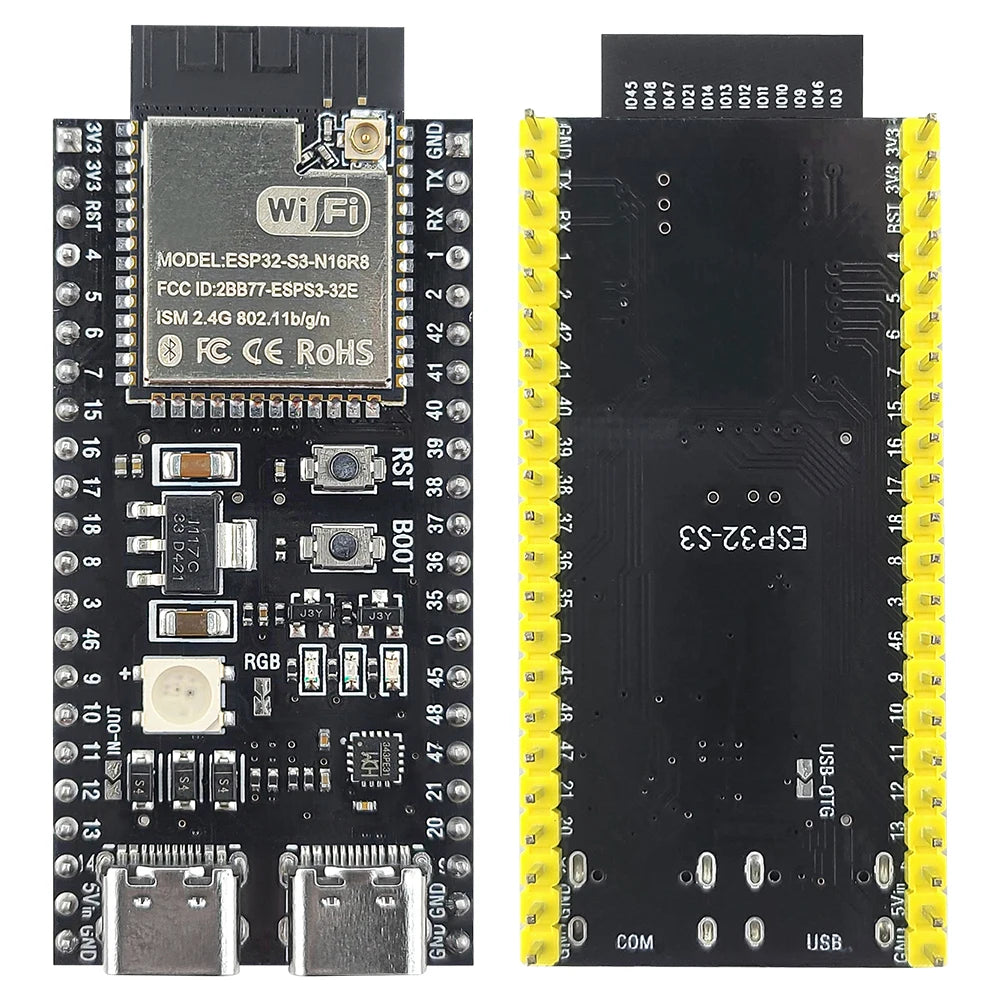 NEW ESP32-S3 Development Board with 2.4G Wifi BT Module for AI IOT DIY ESP32-S3WROOM1 N16R8 MCU 44Pin Type-C 8M PSRAM