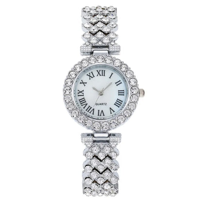 2PCS Women's Watch Fashion Rhinestone Ladies Analog Quartz Watches Bracelet Set Reloj Mujer Girls Clock Gift Relogio Feminino
