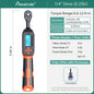 MOVECRAB Series Digital Torque Wrench 1.5-340N.m 2% Accuracy Preset Values with Buzzer, LED Flash & HandleVibration Notification