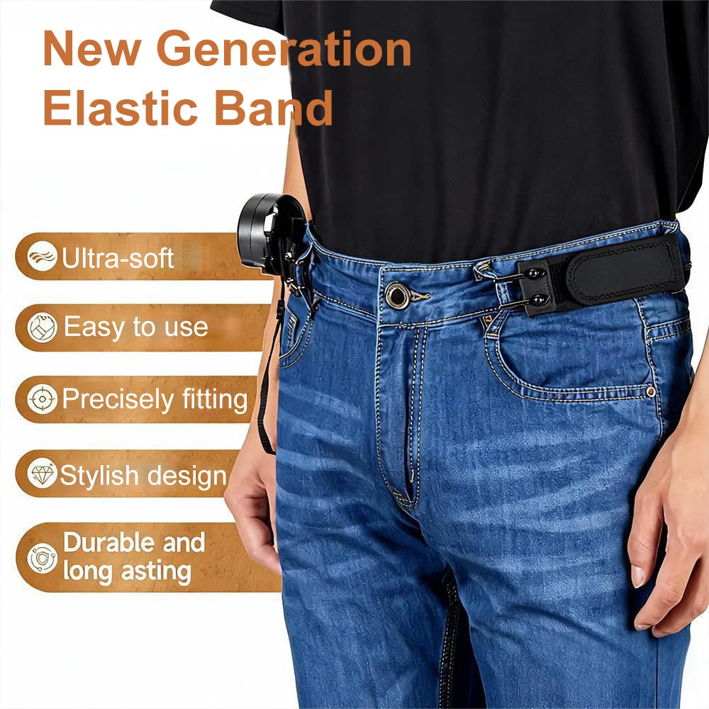 Nylon Buckleless Belt Hook, No Buckle Elastic Belt For Men Women, Adults Invisible Waist Strap for Daily Wear