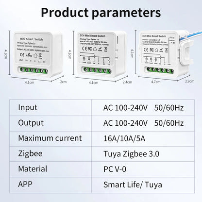 1CH/2CH/3CH Zigbee 3.0 Tuya Smart Light Switch Module Smart Life for Alexa Google Home Yandex DIY Remote Breaker Delay 100-240V