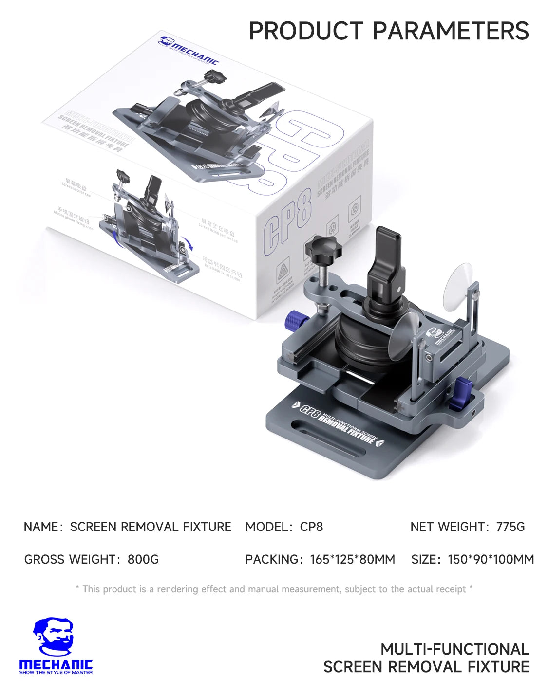 MECHANIC CP8 360° Rotating Screen Removal Fixture Universal Phone LCD Back Cover Separator Clamp Mobile Repair Fixture Tool