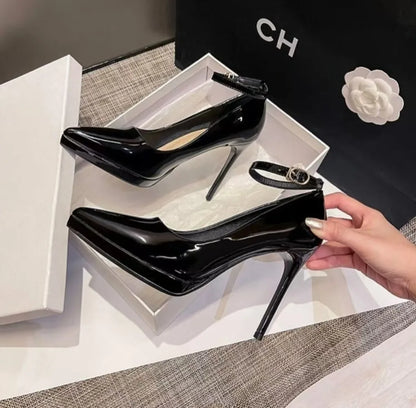 11cm Super High Stiletto Heels Pumps Women Shoes Spring/autumn Ankle Strap Pointed Toe Big Size Elegant Office Shoes