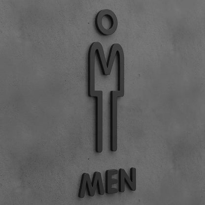 Matte Black Gold Toilet Sign Plate Acrylic 3D Wash Room Door Wall Label Sticker Wc BathRoom Signage Board Art Hotel Home Decor