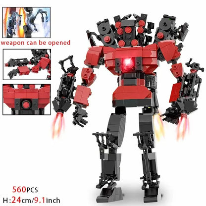 Moc Skibidi Toilet Figures Model Blocks Titan Cameraman Speakerman Construction Toys Party Halloween Decoration Boys Gifts