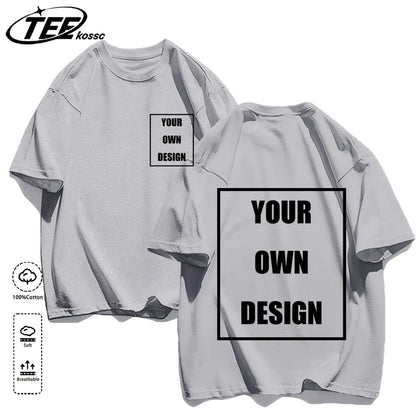 Men's Personalized T-shirt 100%Cotton Tee Custom Shirt Make Your Design Logo Text Men Women Design Your Gift Couple Tshirt