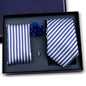 Elegant Ties For Men Classic Paisly Neck Tie Pocket Square Brooch Set With Gift Box Mens Business Wedding Suit Accessories
