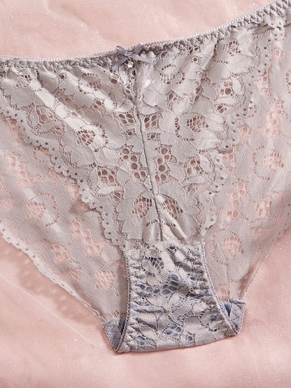 6-Piece Set Women's Underwear Set Sexy Patterned Lace Patchwork No Lining Comfortable Fitting Women's Push-Up Bra Sexy Lingerie