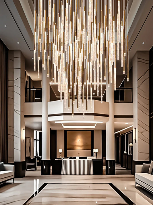 Hotel lobby LED Chandelier Luxury Villa hall Living room Crystal Chandeliers Customable High Ceilings Chandelier