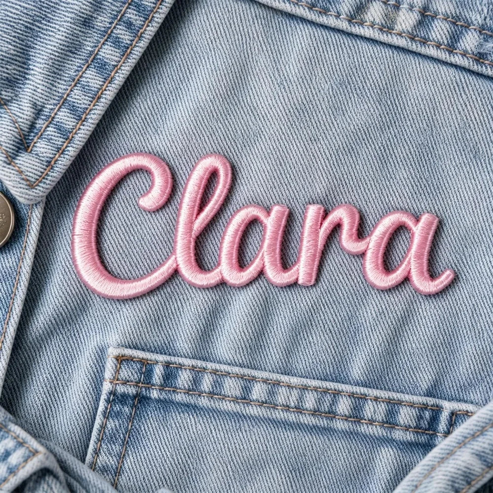 4.5cm Custom Name Embroidery Patch Sew‑on Only Personalized Name Applique for Kids Backpack Jacket Clothing DIY Decor