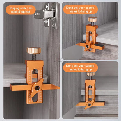 Adjustable Cabinet Door Mounting Jig Quick Positioning Hole Opening Tool Aluminum Alloy for Woodworking Installing Cabinets Tool