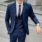Suit (Blazer+Vest +Trousers) Men's Fashionable Gentleman Business Banquet Korean-style Formal Dress Casual Wedding 3-piece Set
