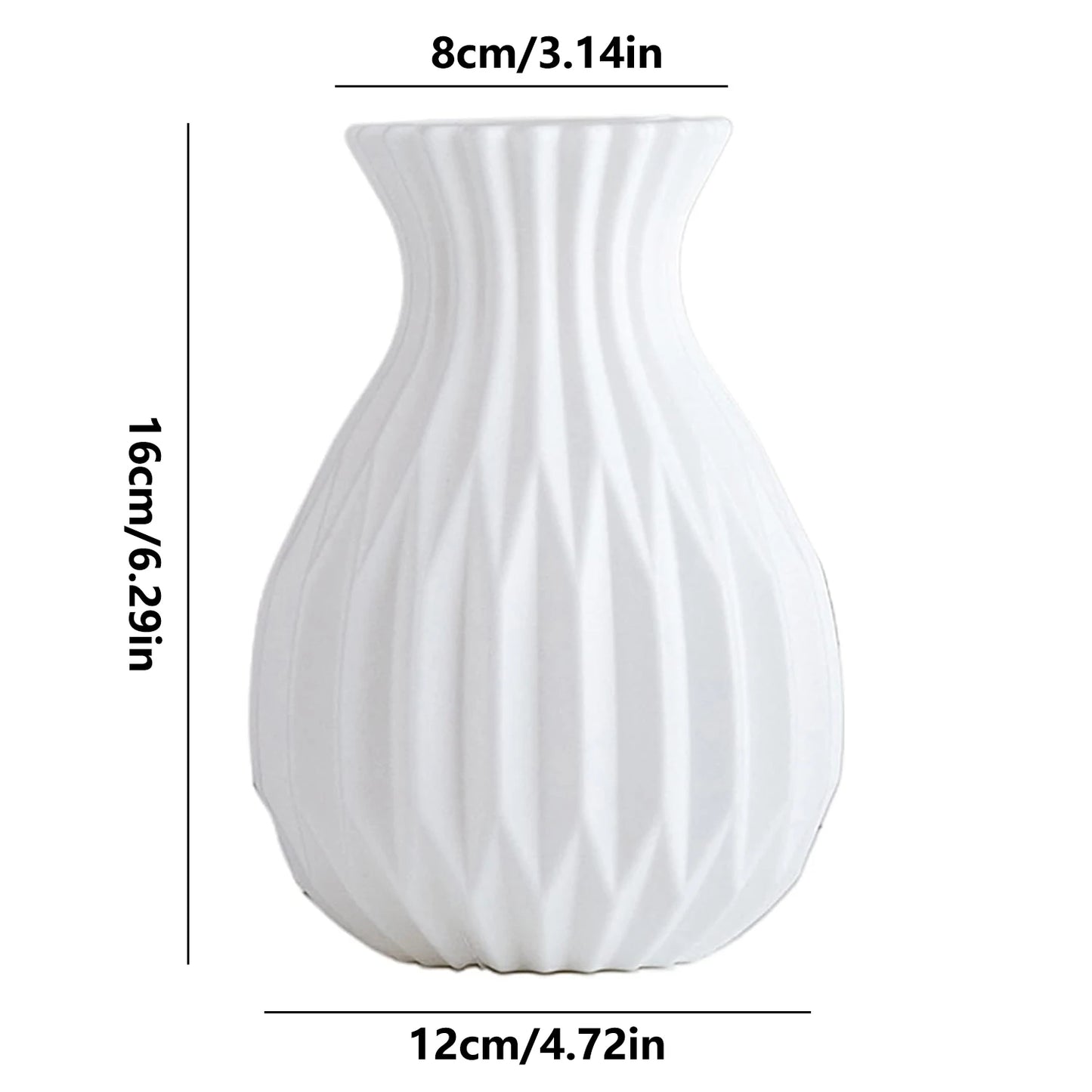 Plastic Vase White Imitation Ceramic Flower Pot Nordic Decor Wedding Home Table Outdoor Diy High Quality Gift Prop Bonsai Garden