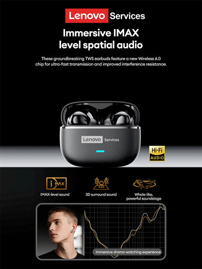 Lenovo 2026 AI Real Time Translation Wireless Earphones TWS Hi-Fi IMAX-level Sound Earphones Stereo ENC Noise Cancelling Earbuds