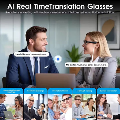 2026 Newest 8MP Smart Camera Glasses 1080P HD Video Recording AI Language Translation Bluetooth Call UV Protection for Men Women