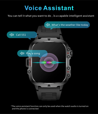 LIGE Outdoor Men's Sports Smart Watch 2.01 inch HD Screen Fitness Monitor Bluetooth Call Smartwatch For Men Women Holiday Gifts