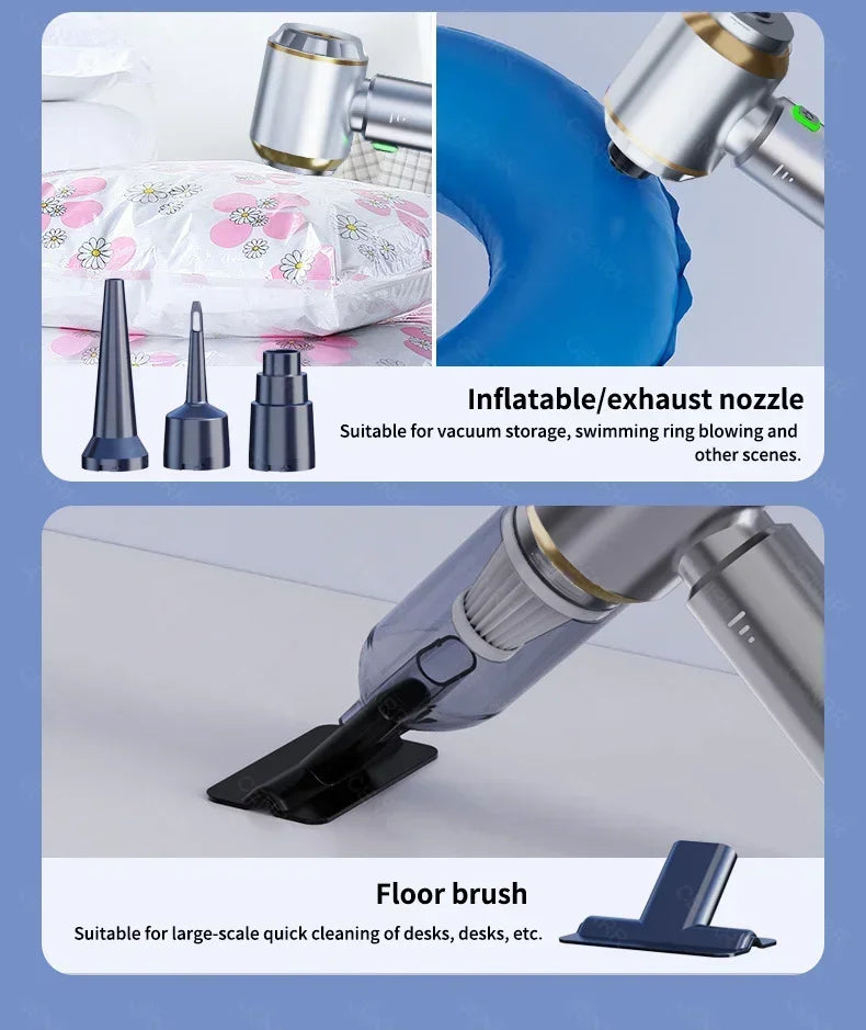 CENRR 360000PA Car Vacuum Cleaner Strong Suction Cordless Wireless Cleaner Portable  HandHeld Vacuum Cleaner Cleaning Machine