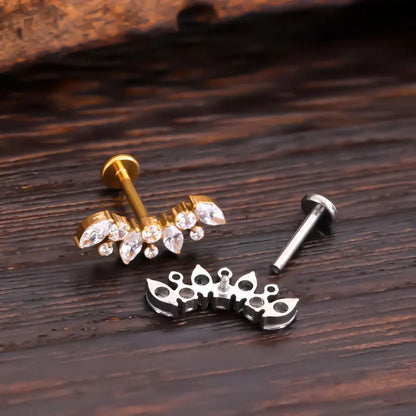 ASTM F136 Titanium Piercing Stud 16g 5A Zircon Tragus Cartilage Helix Conch Ear ring Body Jewelry