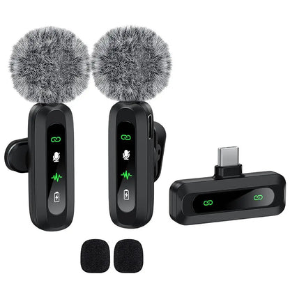 Professional Wireless Lavalier Microphone For Smartphones, Computers and Cameras, Plug and Play,Type-C Port 1-2