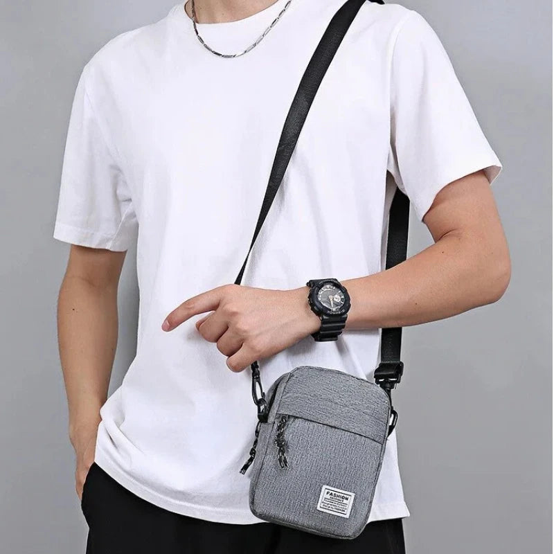 1Pcs 14×5×19cm Men Womens Canvas Crossbody Bag Lightweight Mini Shoulder Phone Pouch for Outdoor Hiking Travel Sports Square Bag