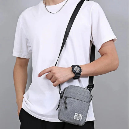 1Pcs 14×5×19cm Men Womens Canvas Crossbody Bag Lightweight Mini Shoulder Phone Pouch for Outdoor Hiking Travel Sports Square Bag